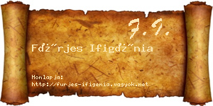 Fürjes Ifigénia névjegykártya